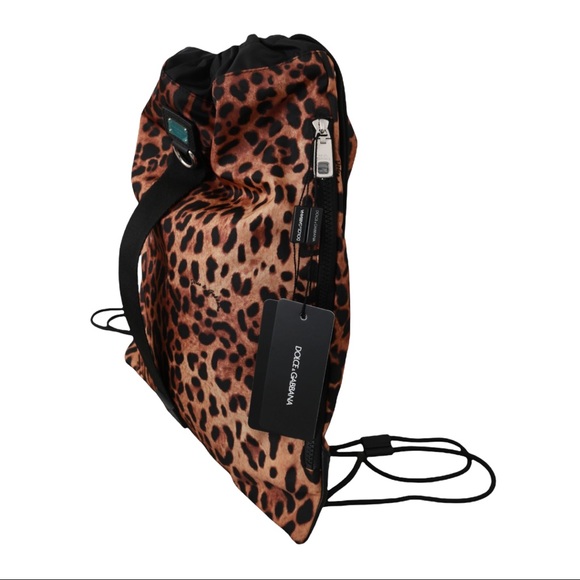 DOLCE & GABBANA Leopard Drawstring Napsack - Picture 4 of 5